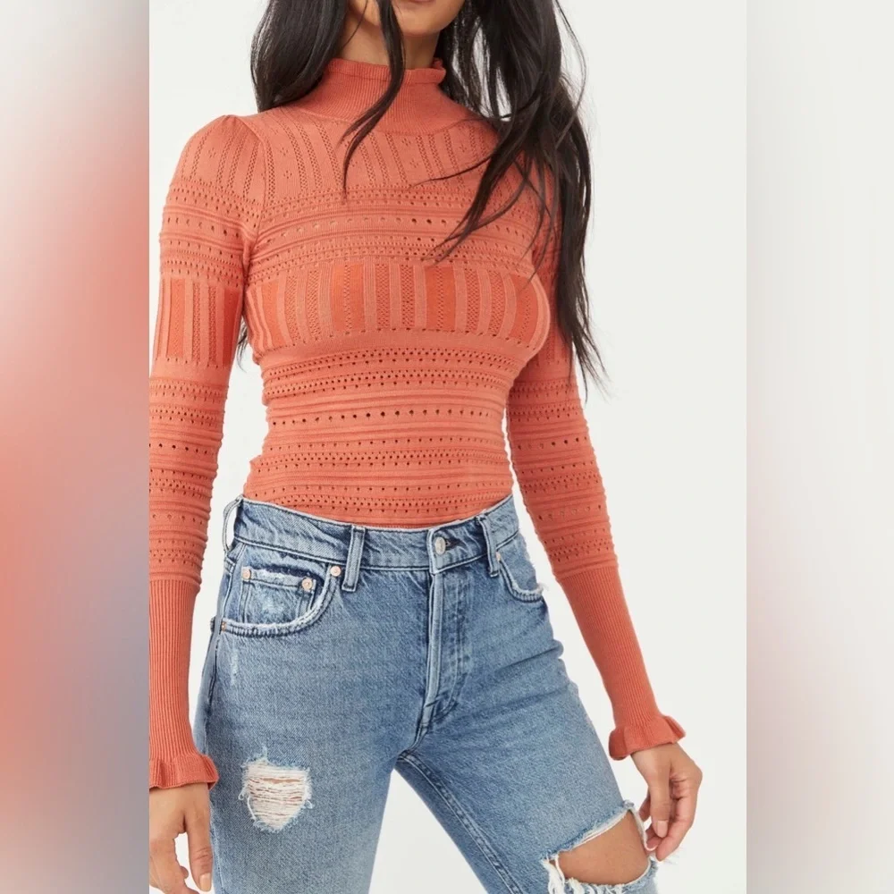 NWT free people intimately pointelle me about it bodysuit in warmstone